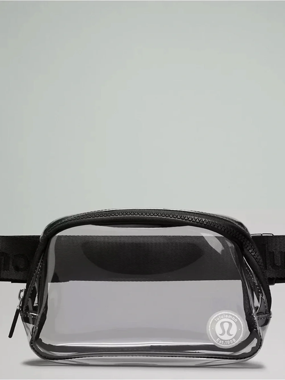 Lululemon Clear Everywhere Belt Bag 1L Round Logo Patch Black NWT - Picture 1 of 5